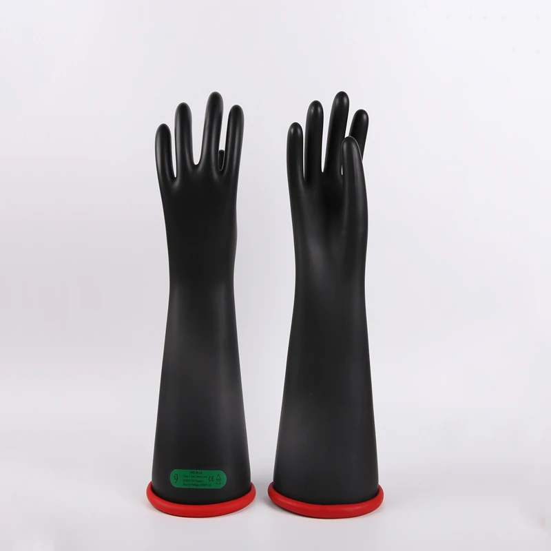 

202530KV High Voltage Natural Rubber Dielectric Gloves Electrical Maintenance Working Gloves