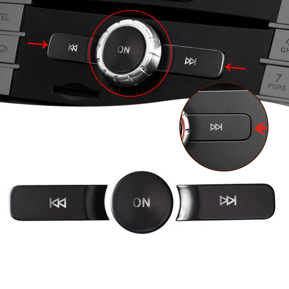 Reliable ABS Plastic Car Volume Adjustment Buttons Cover Trim for Mercedes For GLA X156 C117 Set of 3 Black Color