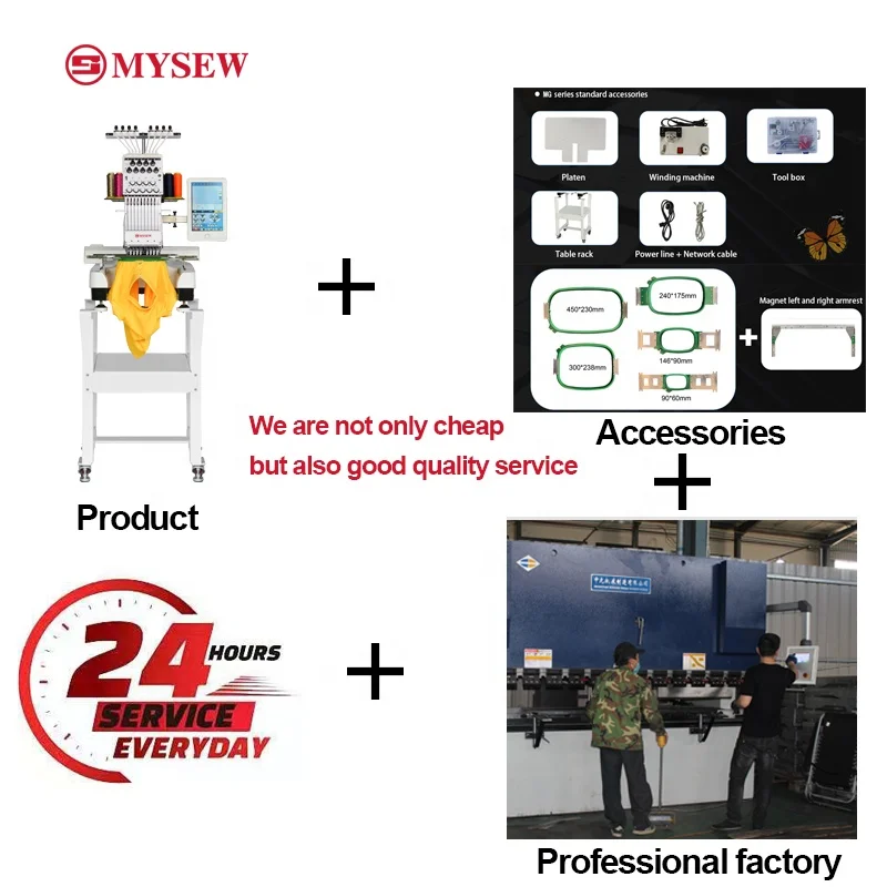 MYSEW MFS800  9  s Single Head Automatic Computerized Digital Hat Shoes T-shirt Industrial Cap Embroidery Machine Prices view 3