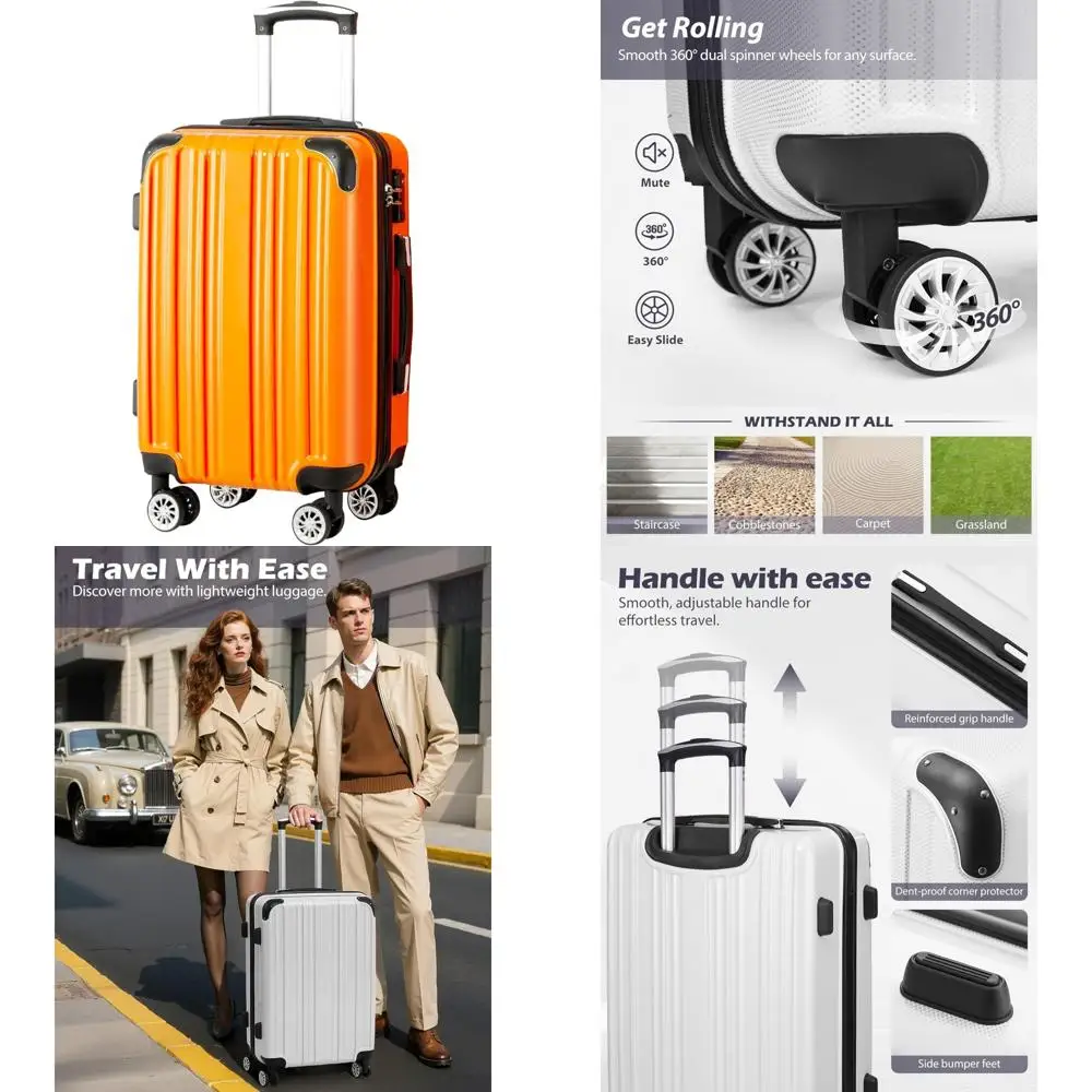 

Expandable Suitcase PC+ABS Material Spinner Luggage 20in 24in 28in Carry-On Travel Orange M Size 24in Long-Tail Keyword