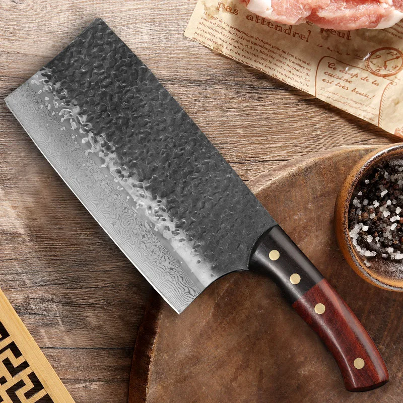 

7 Inch Butcher Knife Damascus Steel Kitchen Chef Knives Professional Cleaver Vegetable Meat Slicing Kitchen Cooking Tools