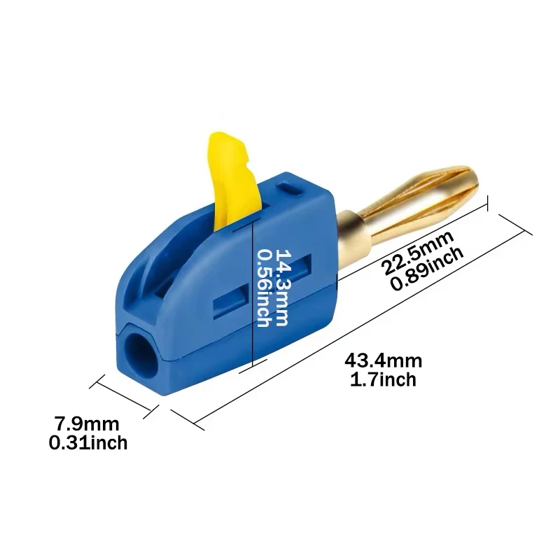 Lootvrije Bananenplug 4mm 32A, Snelle Kabelconnectoren van Koper Verguld Hoogstroom voor Audio Luidsprekers, Versterkers, Draagbaar Hi-Fi Apparatuur, Premium Kwaliteit, Eenvoudige Installatie,