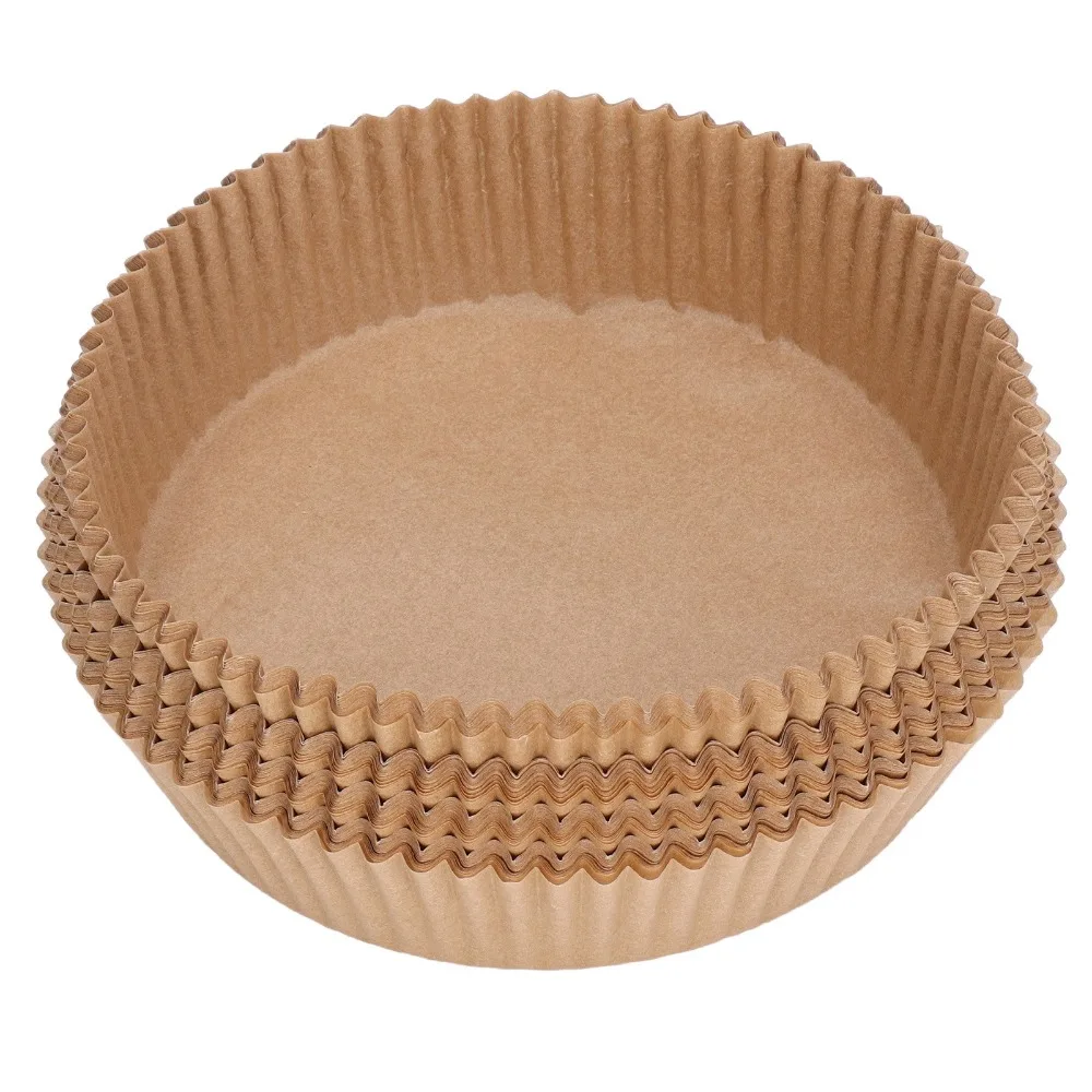 200pcs Unbleached Paper Disposable Paper Liner Round Non-Stick Surface Baking Paper Liner Non-Stick Paper Liner