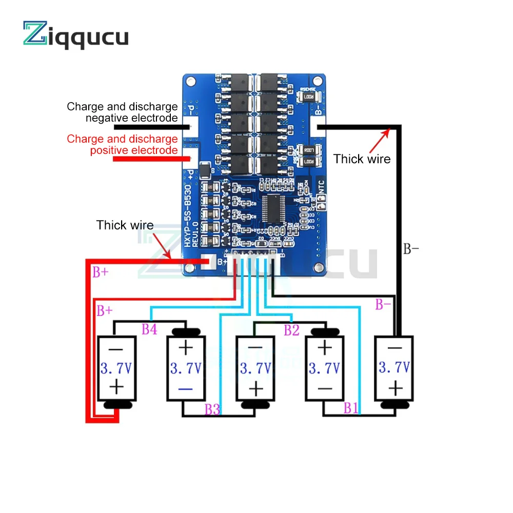 BMS 5S Lithium Battery Protection Board 18V Power Module 21V Charge And Discharge Board With Equalization