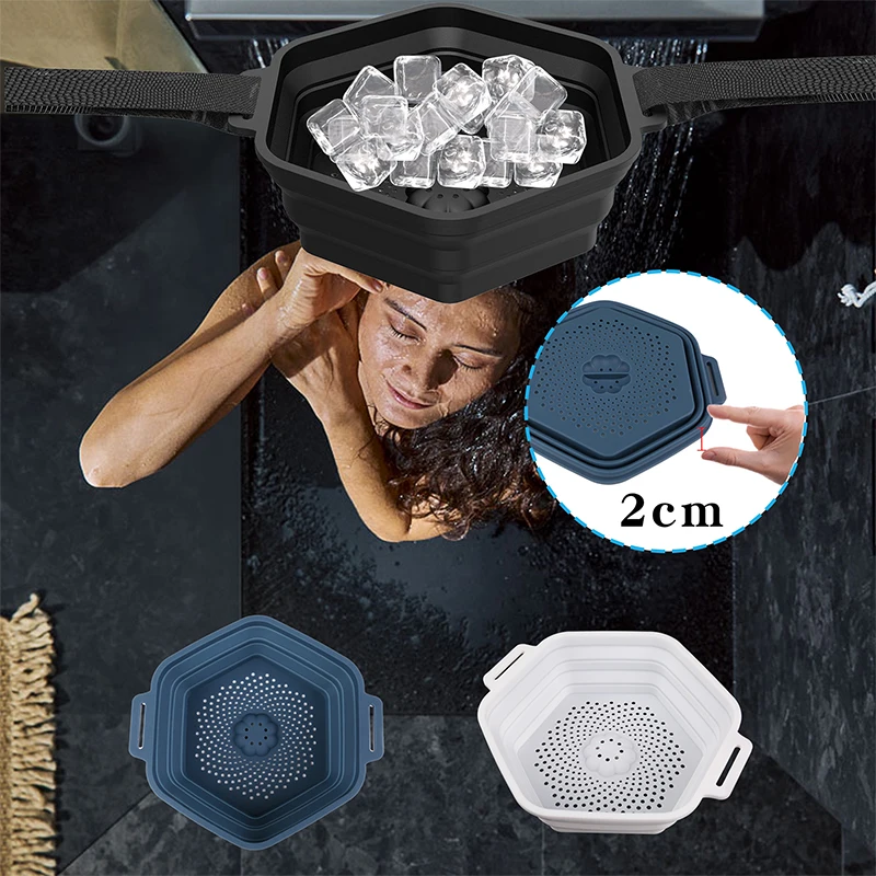 Filter Shower Rain Shower Filter Shower Ice Bath Folding Portable Cooling Showerhead Household Bath Water Fast Water Large Summe