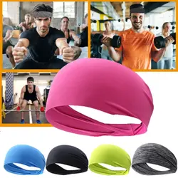 Women/Men Running Sport Hair Band Turban Outdoor Gym Sweatband Sport Bandage Elastic Yoga Headband Sport Sweatband Bandage