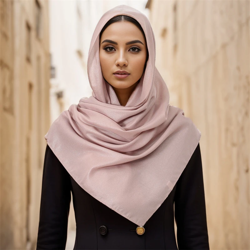 Bufanda islámica de Ramadán para mujer, Jersey Hijab musulmán, de colores sólidos turbante, sombreros árabes, cubierta para la cabeza, 2024