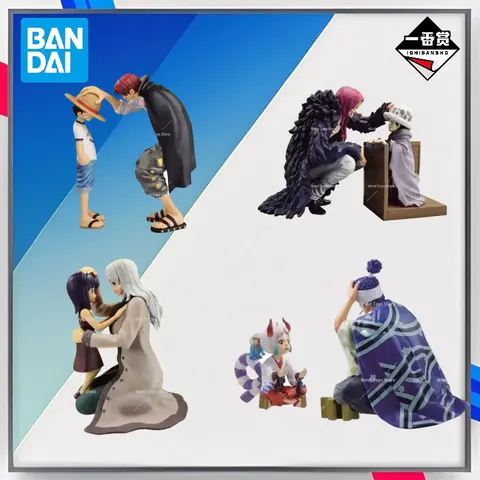 Bandai Orijinal Tek Parça Ichiban Kuji Shanks Hasır Şapka Luffy Hukuk Corazon Robin Olvia Yamato anime figürleri Oyuncaklar Çocuklar için Hediye