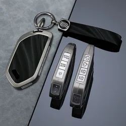 5/6/7/8/9 Buttons Leather Zinc Alloy Car Key Case Cover Protective Shell Fob for Kia Ka4 Car Keychain Interior Accessories