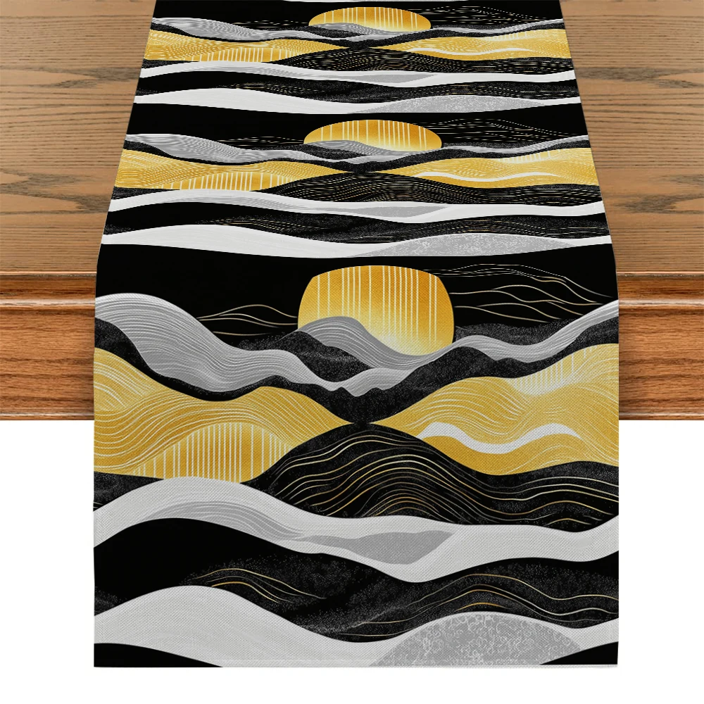 

Mountains Waves Table Runner Dresser Decor for Kitchen Holiday Party Table Runners Home Dining Room Kitchen Table Decoration