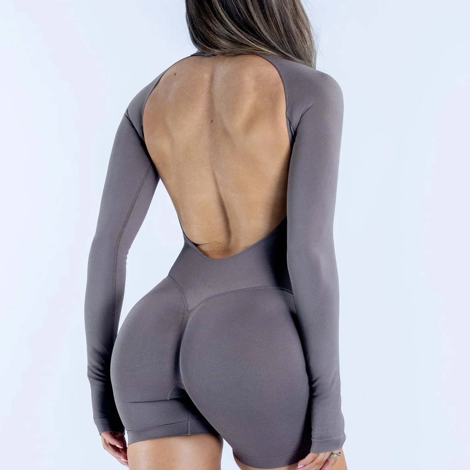 LOGO Cross American tight yoga jumpsuit for women with hip lifting and abdominal tightening exercises image 6