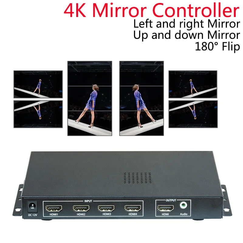 4K HDMI Left-right Mirror Controller Flip Horizontally Signal Upside Down Processor Image Rotate 90 270 Degree Interception Zoom