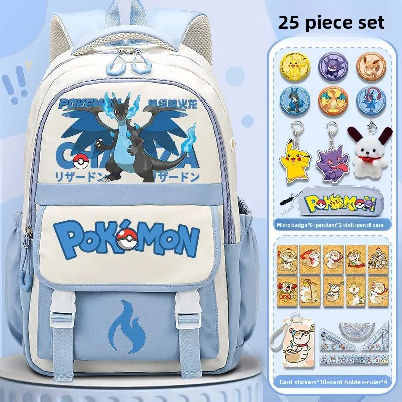Pokemons Pikachu SchoolBag Large-capacity Boys Girls Casual Backpack Anime Gengar Fashion Knapsack High-quality Laptop Bag Gift view 4