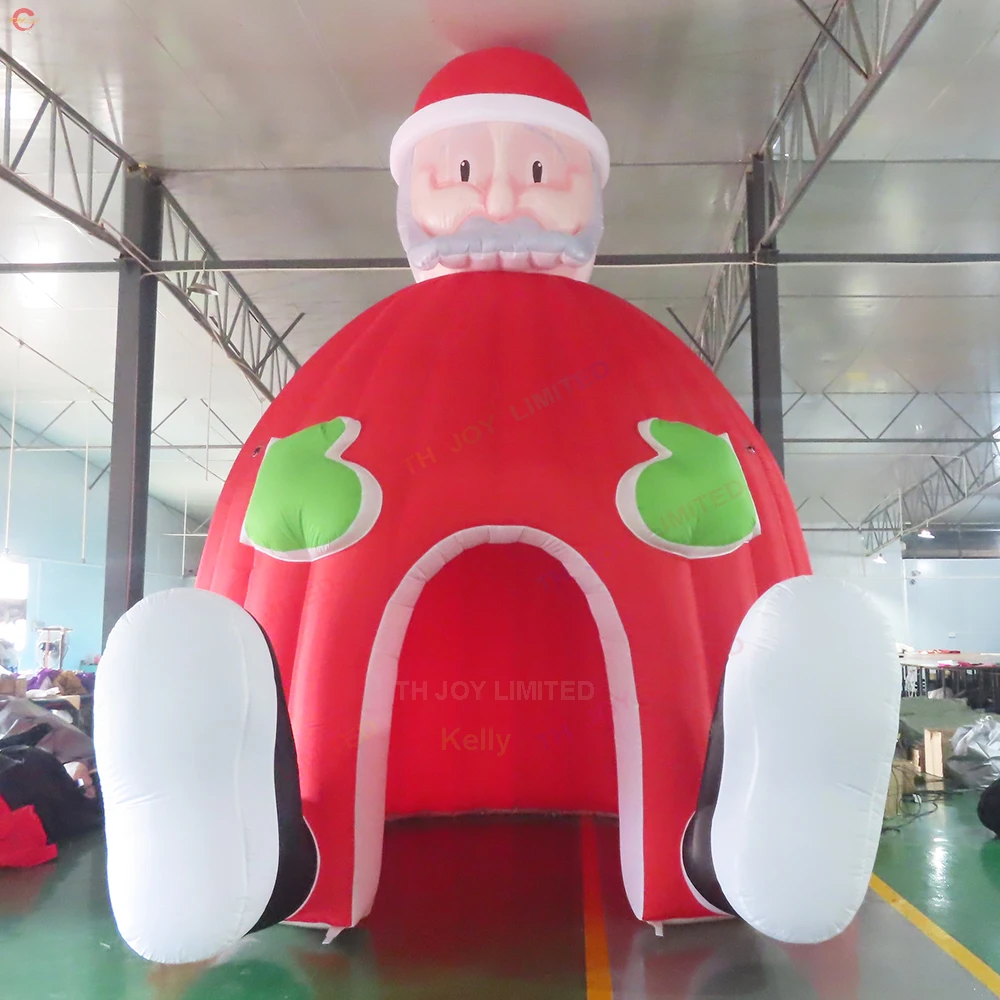 Fast Shipping Giant Inflatable Santa Claus Dome Tent Christmas Inflatable Tunnel Tent Marquee for Christmas