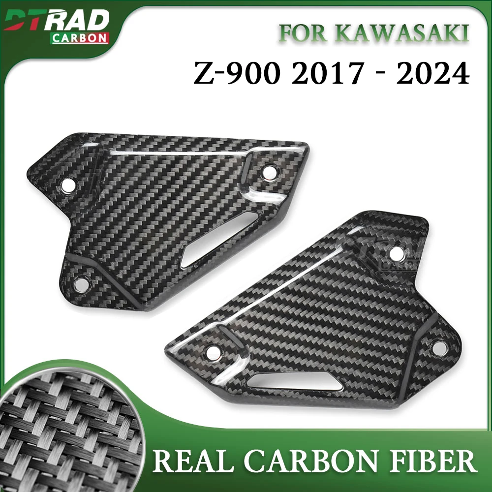 

For KAWASAKI Z900 2017 - 2023 2024 Z-900 Z 900 Carbon Fiber Accessories Motorcycle Footrest Heel Guard Fairing Kit Footpeg Wings