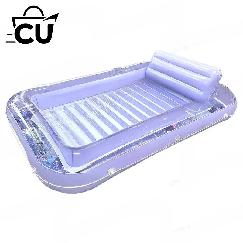 Extra Large Thickened Inflatable Pool Lounger Float Water Tanning Bed Floating Raft For Swimming Pool Beach Summer Relax