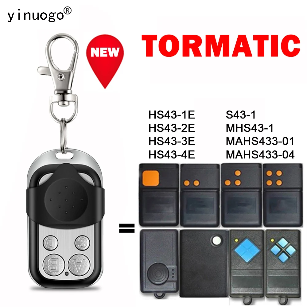 100% Clone TORMATIC Remote Control 433MHz Fixed Code For TORMATIC S43-1 HS43 MHS43-1 MHS433 Garage Door Remote Control