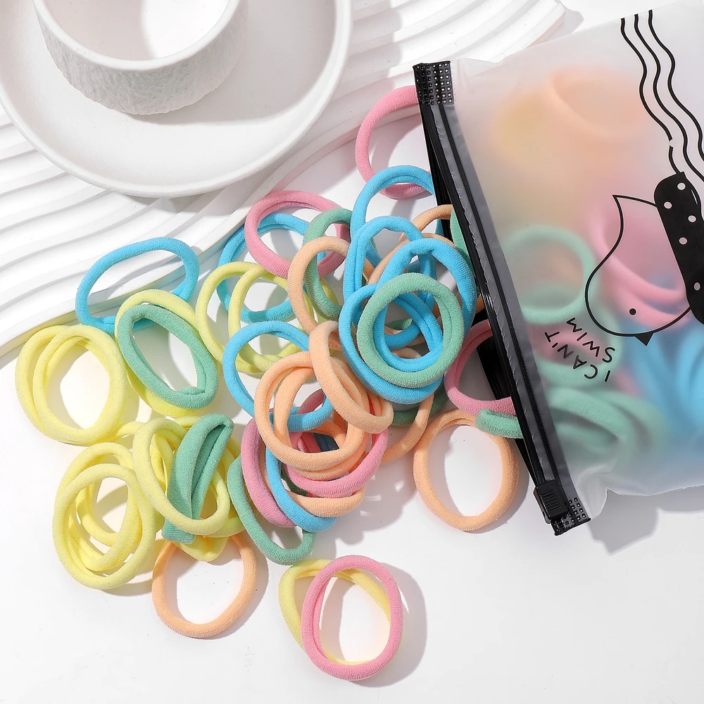 20/50Pcs Women Girls Basic Hair Band 4.5cm Simple Solid Colors Elastic Headband Hair Ropes Ties Hair Accessories Ponytail Holder