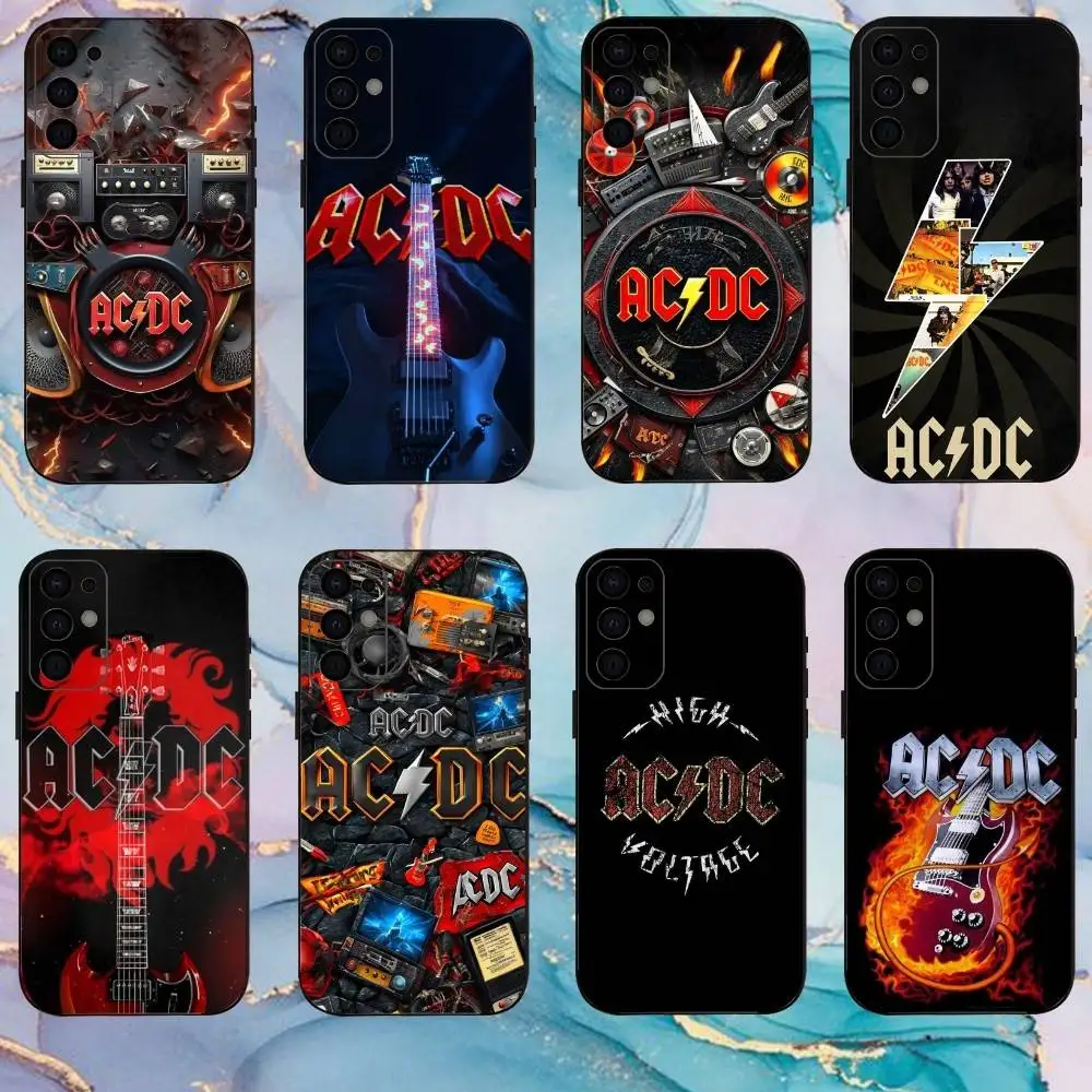 

A-AC Music DC Phone Case For Samsung S25,S24,S21,S22,S23,S30,Ultra,S20,Plus,Fe,Lite,Note,10,9,5G Black Cover