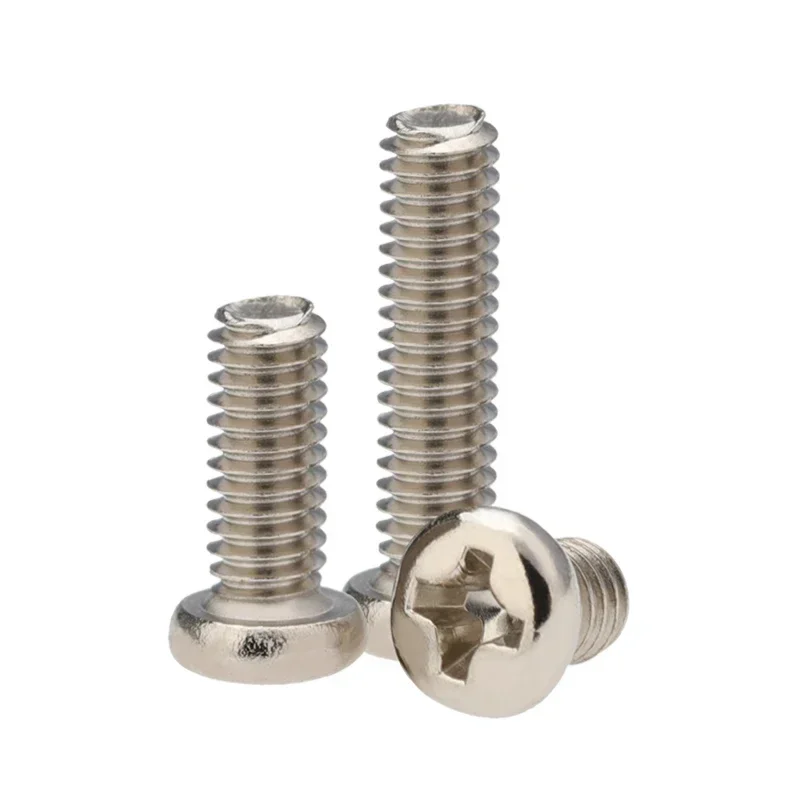 Nickel Plated Carbon Steel Cross Phillips Round Pan Head Screw Bolt