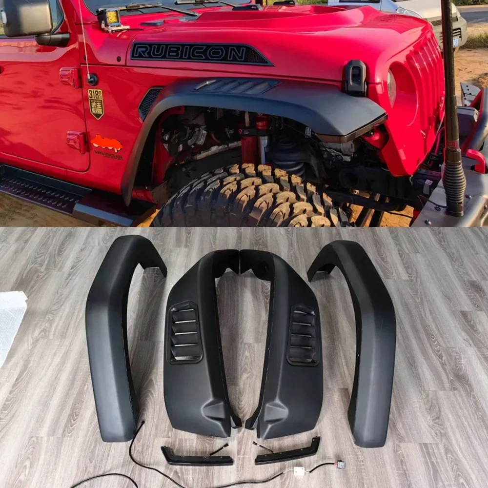4PCS Front Rear Fender Flare Aluminum Alloy For Jeep Wrangler JK JL JT 2007+ JL1286 LantSun