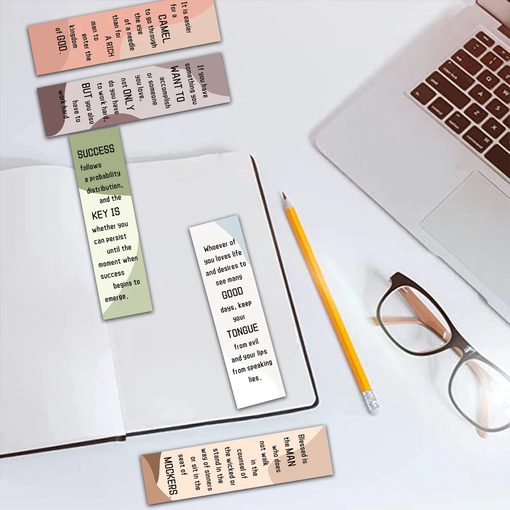30pcs Concise Bible Bookmarks Multifunctional Reading Page Markers Book Markers DIY Decorative Page Holders Paper Cards