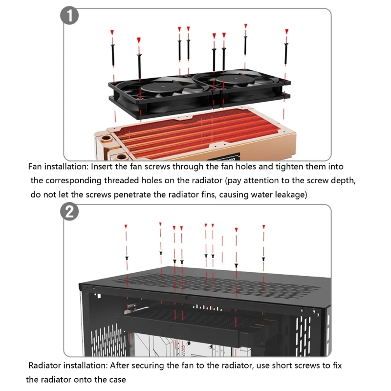 Reliable Aluminum Liquid Cooling Device 14CM Fan Handles 1Bar Pressure Testing Smooth Heat Transfer