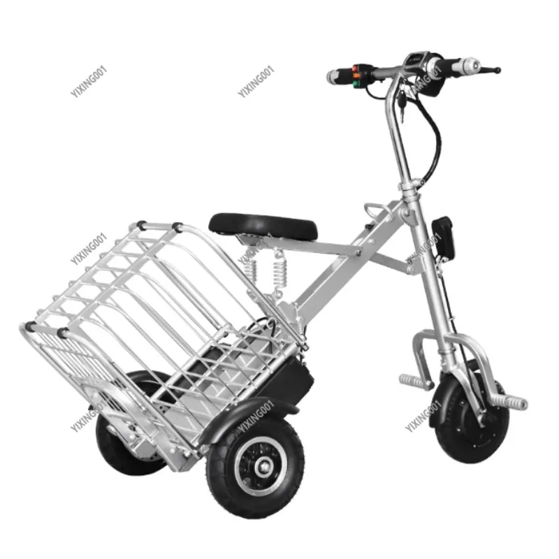 3 Wheel Folding Electric Tricycle - Adult Mobility Scooter with Seat/Basket, Portable for Elderly Travel