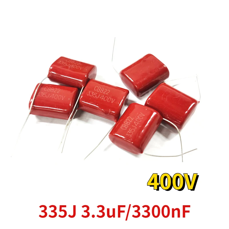 

10/20pcs 400V CBB Capacitor 335J Polypropylene Film Capacitors Capacitor 3uF 3300nF P20mm