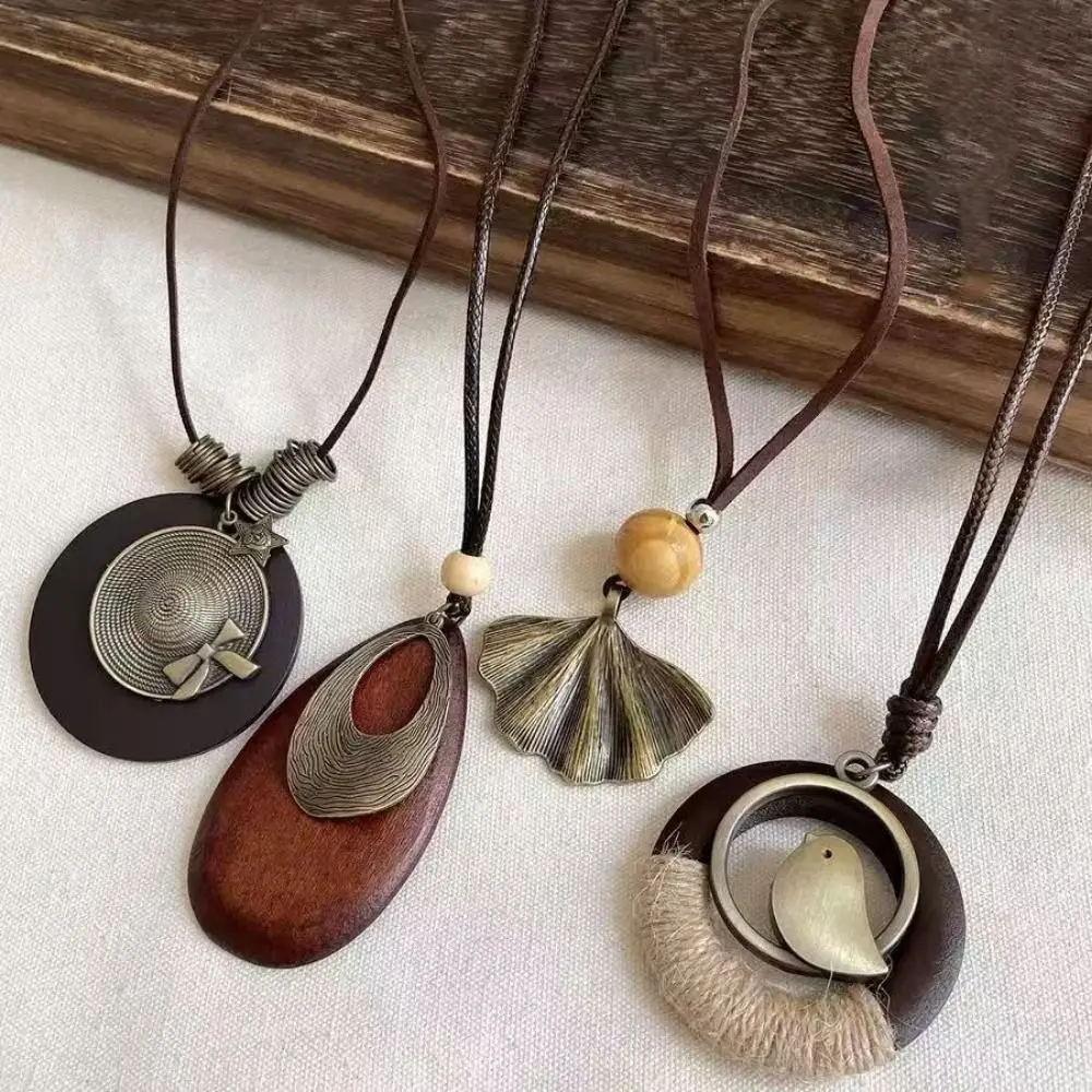 Vintage Boho Sweater Chain Ethnic Long Clothing Pendant Necklace Party Decors