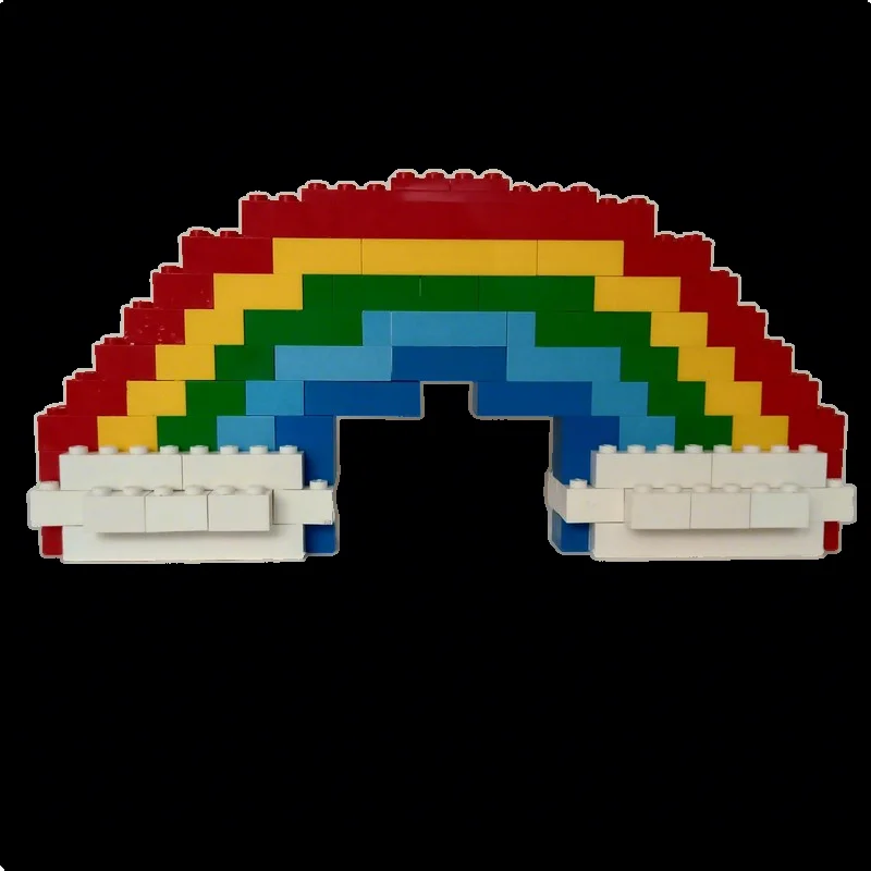 119 pièces MOC Nuages Arc-en-ciel, Briques de Construction Créatives pour Enfants, Idée Cadeau de Noël, Jouet Éducatif