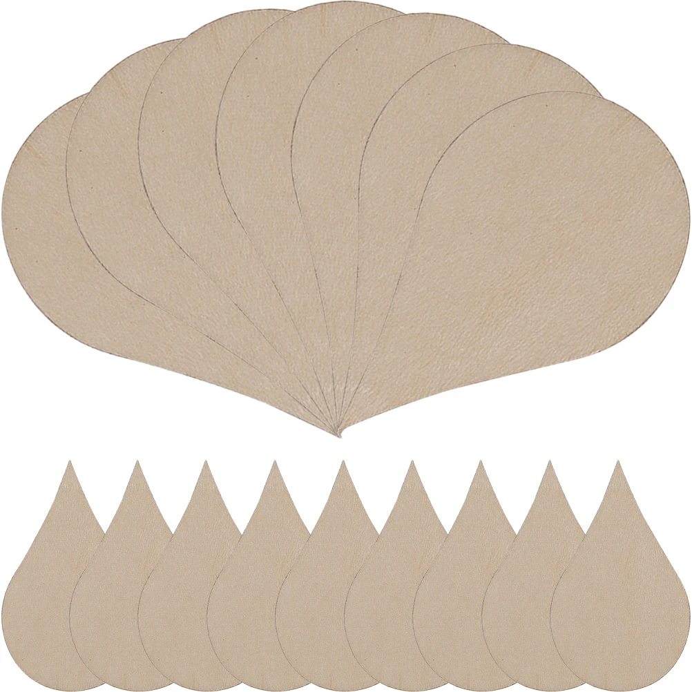 

200Pcs DIY Raindrop Wooden Cutouts Unfinished Craft Wood Slices for Home Decor and Party Water Drop Wood Pieces