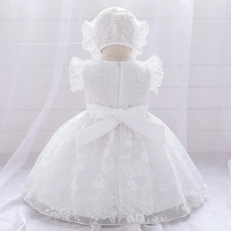 Newborn White 1st Birthday Dress For Baby Girl Clothes Lace Christening Princess Dress Girls Party Ceremony Gown Infant Vestidos