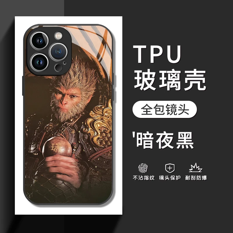 Black Myth Wukong Peripheral IPhone Case Sun Wukong IPhone15 14 13 Fall Resistant Protective Case Destiny Man Birthday Gift