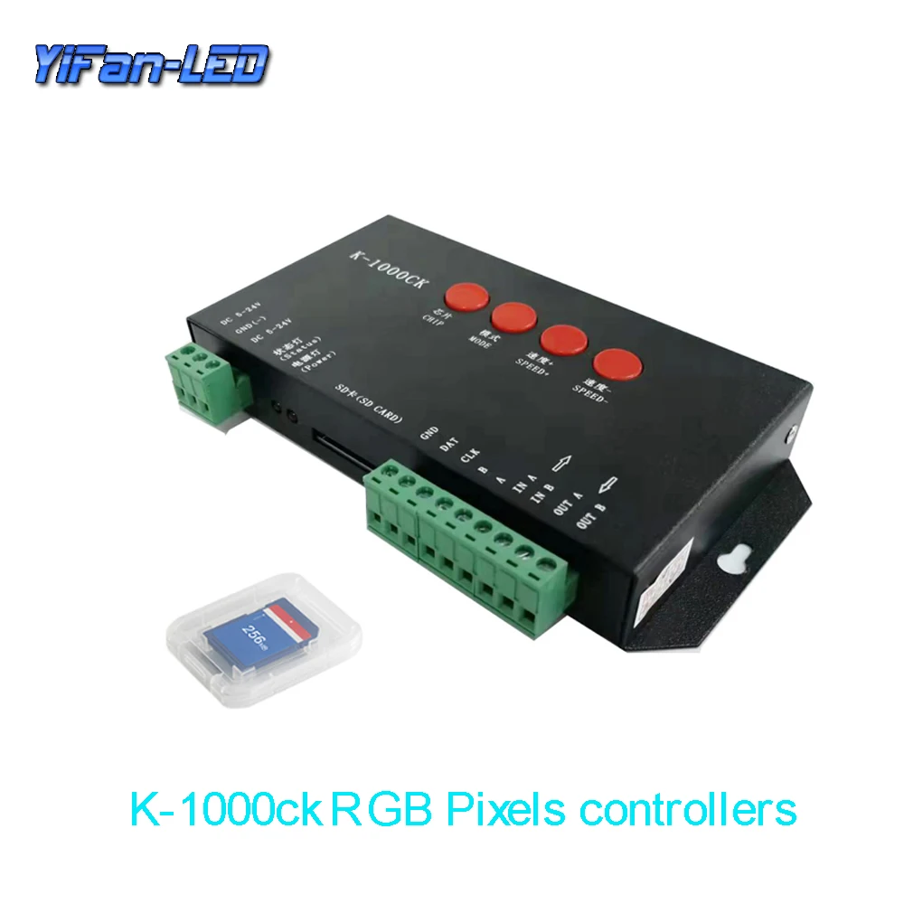 

K-1000C (T-1000S Updated) controller K1000C WS2812B,WS2811,APA102,T1000S WS2813 LED 2048 Pixels Program Controller DC5-24V