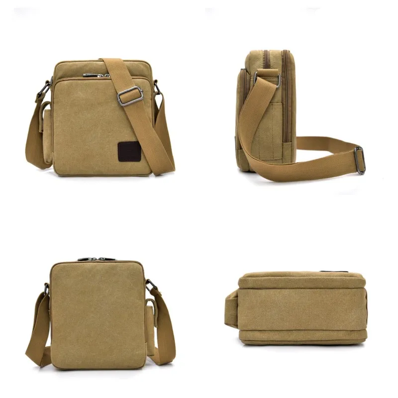 Man Canvas Shoulder Bags For Male Multi-function Handbags Travel Tote Male Crossbody Shopper Bag