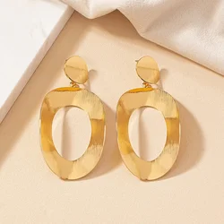 Geometric Large Circle Metal Drop Earrings For Women Party Gift Holiday Fashion Jewelry Ear Accessories DE008