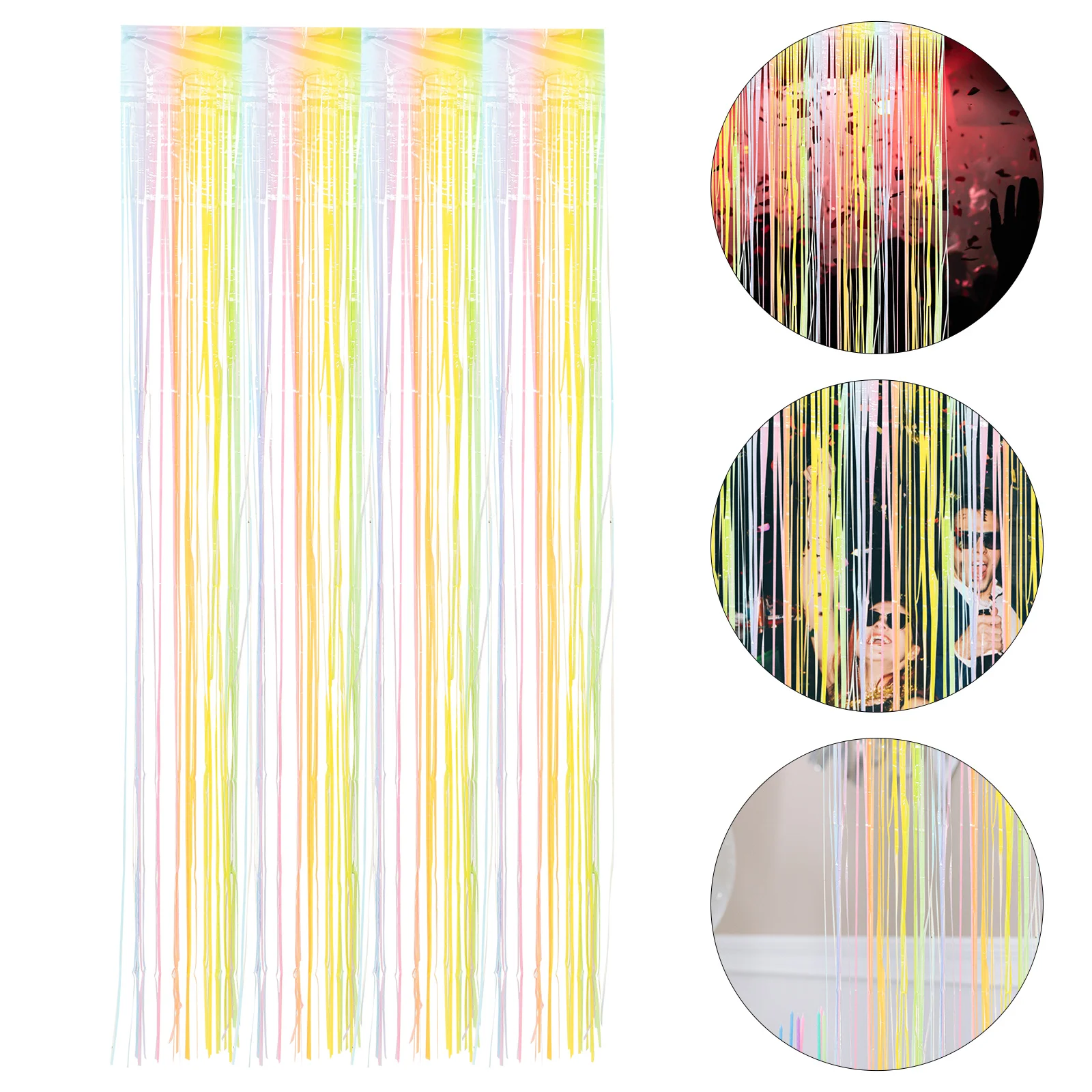 

Macaron Plastic Foil Fringe Curtain Birthday Party Decorations Bachelorette Supplies Party Backdrop Fringe Backdrop