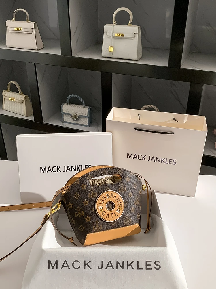 

Ma Jankles Сумка из натуральной кожи, женская сумка через плечо, ретро-принт Briti Sle, средний размер, повседневное использование