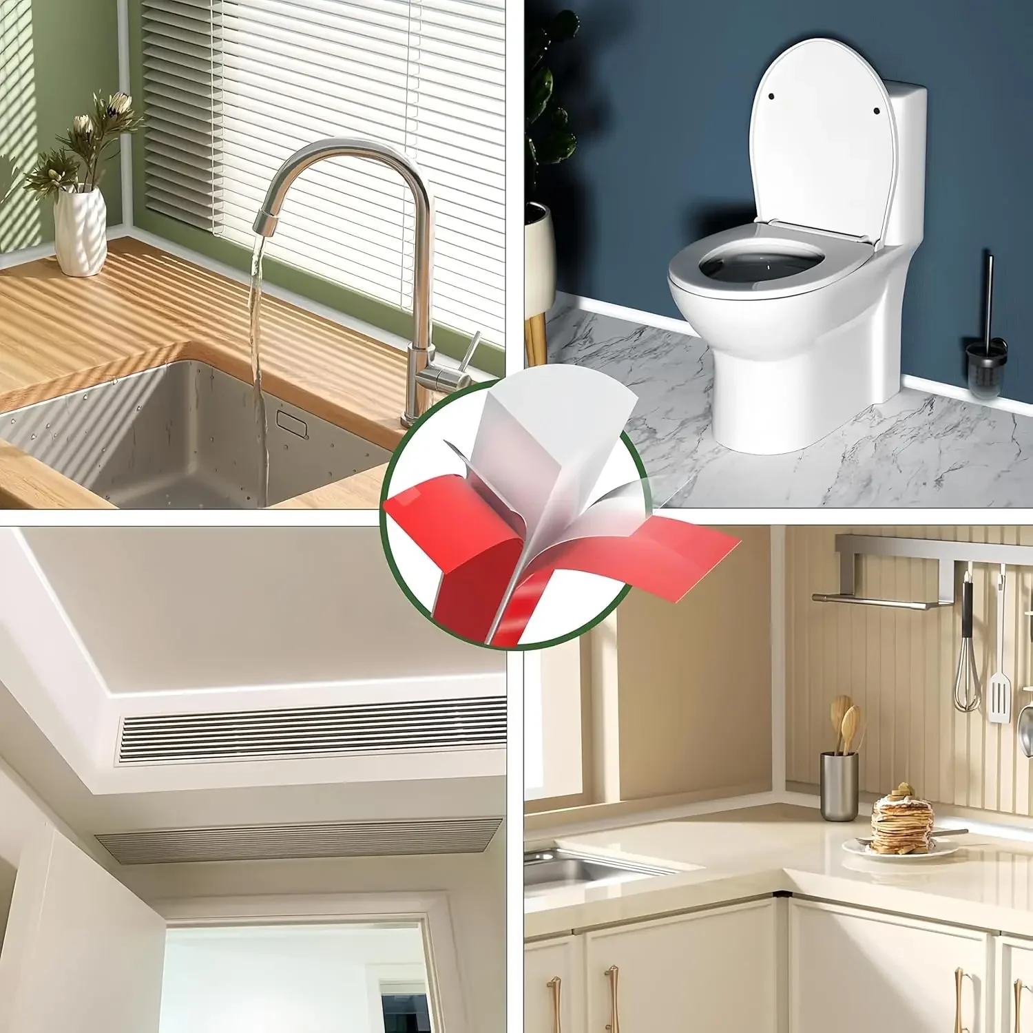 

Self-Adhesive Silicone Shower Dam Barrier,1M Bendable Water Retaining Strip for Bathroom, Washing Machine,Wet Dry Separation