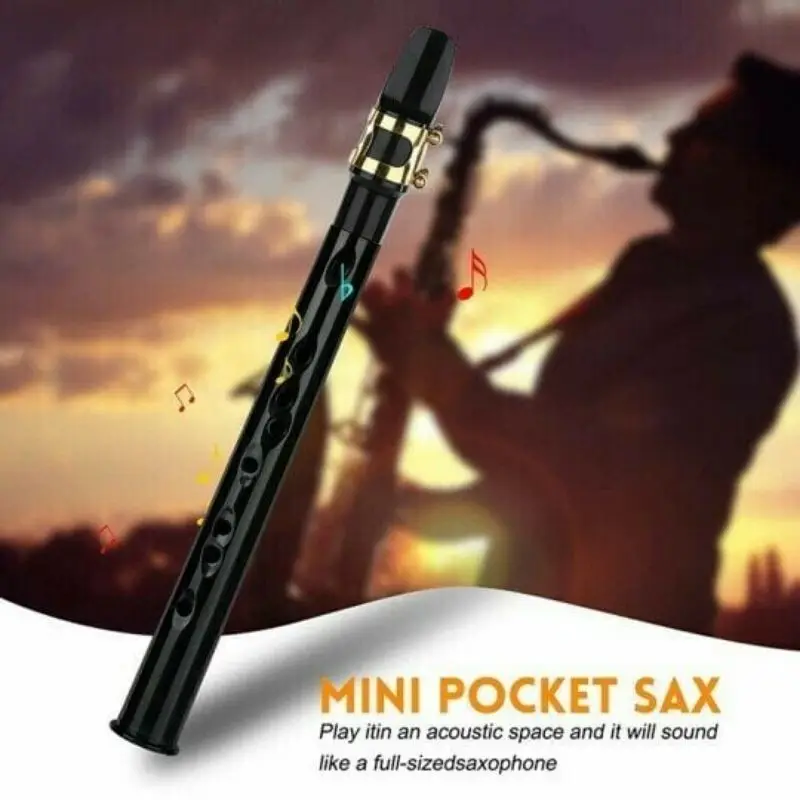 Mini Pocket Saxophone C Key Sax Woodwind Instrument with Carrying Bag Portable Little Saxophone Sax Woodwind Musical Instrument