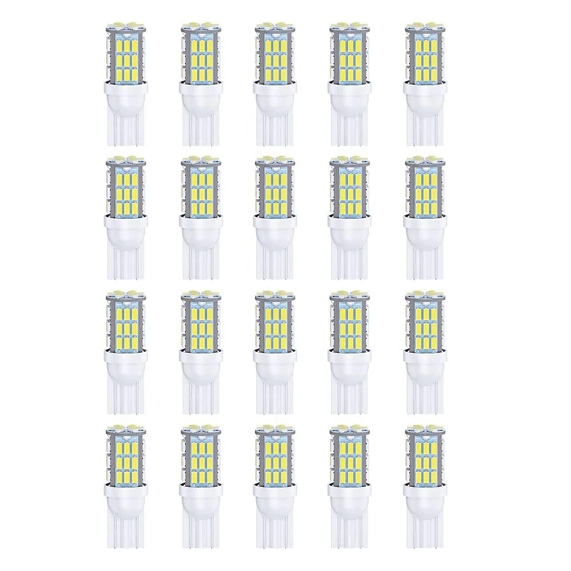 T10 921 194 168 175 LED Bulbs 20-Packs, 3014 42-SMD LED RV Camper Trailer Boat Trunk Dome Map License Lights