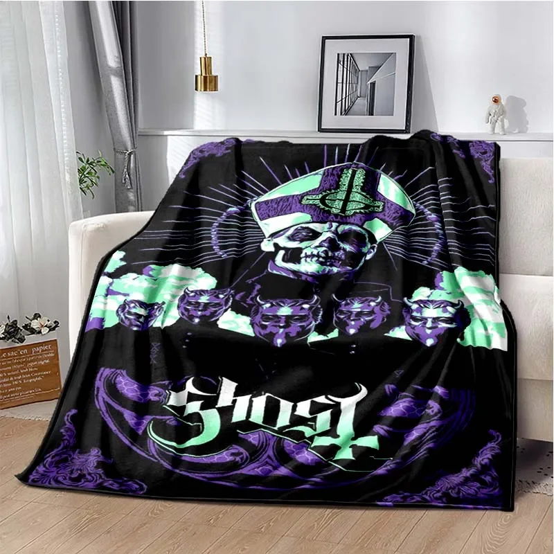 Ghost Band Blanket Pop Rock Flannel Blanket for Bedroom Office Sofa Soft Warm Throw Blanket, Frazada, Decke, Couverture, Одеяло