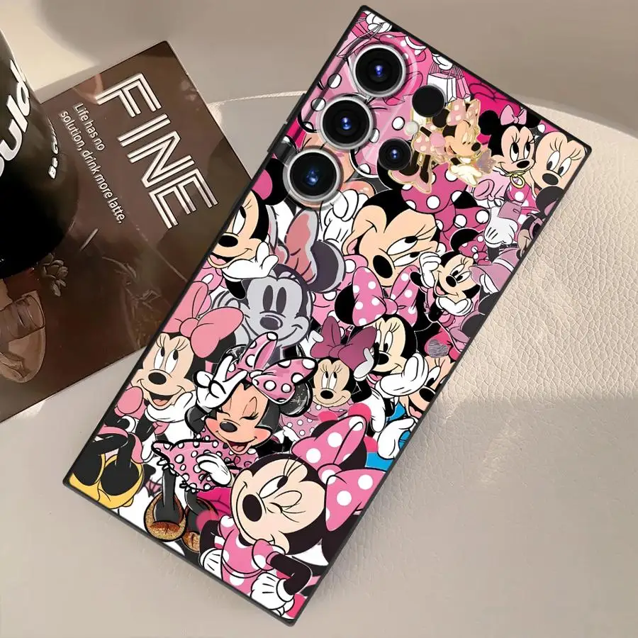 Disney Cartoon Minnie Mickey Soft Back Phone Cover Case for Samsung Galaxy S9 S24 Plus S22 S25 Ultra S21 S25+ S24+ S20 S23 FE