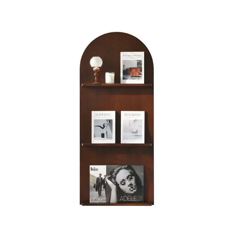 Solid wood bookshelf, floor-to-ceiling magazine shelf, medieval storage, multi-layer storage rack