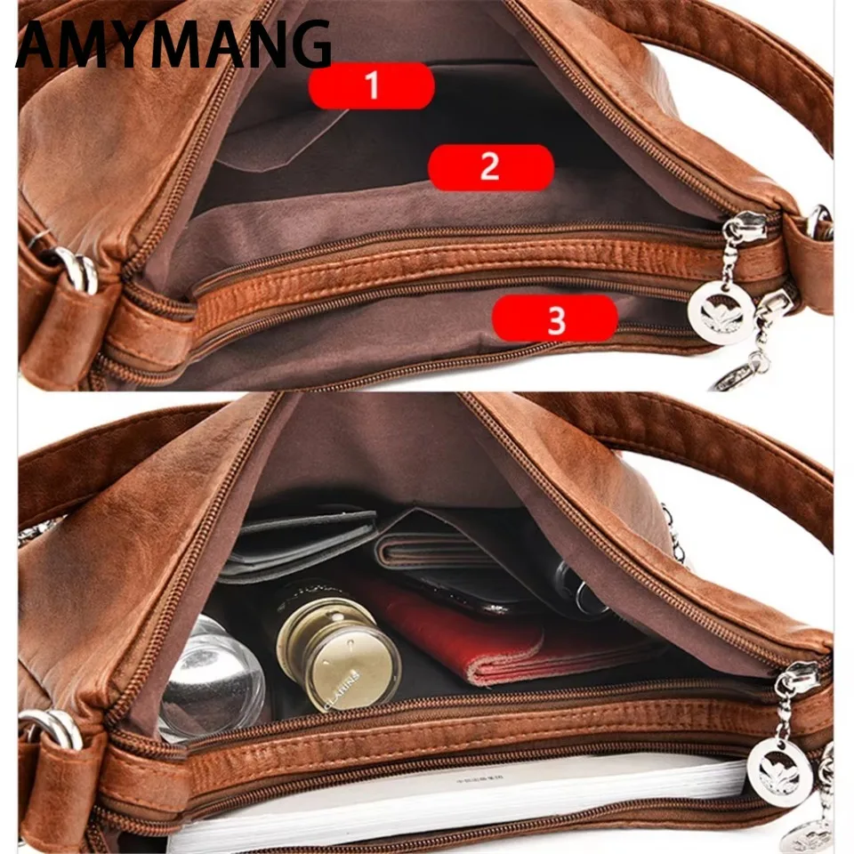 Vintage Women Bag Fashion Brand Backpack Leather Messenger Bag Designer Shoulder Bag Female Handbag Large Ladies Purse 2024