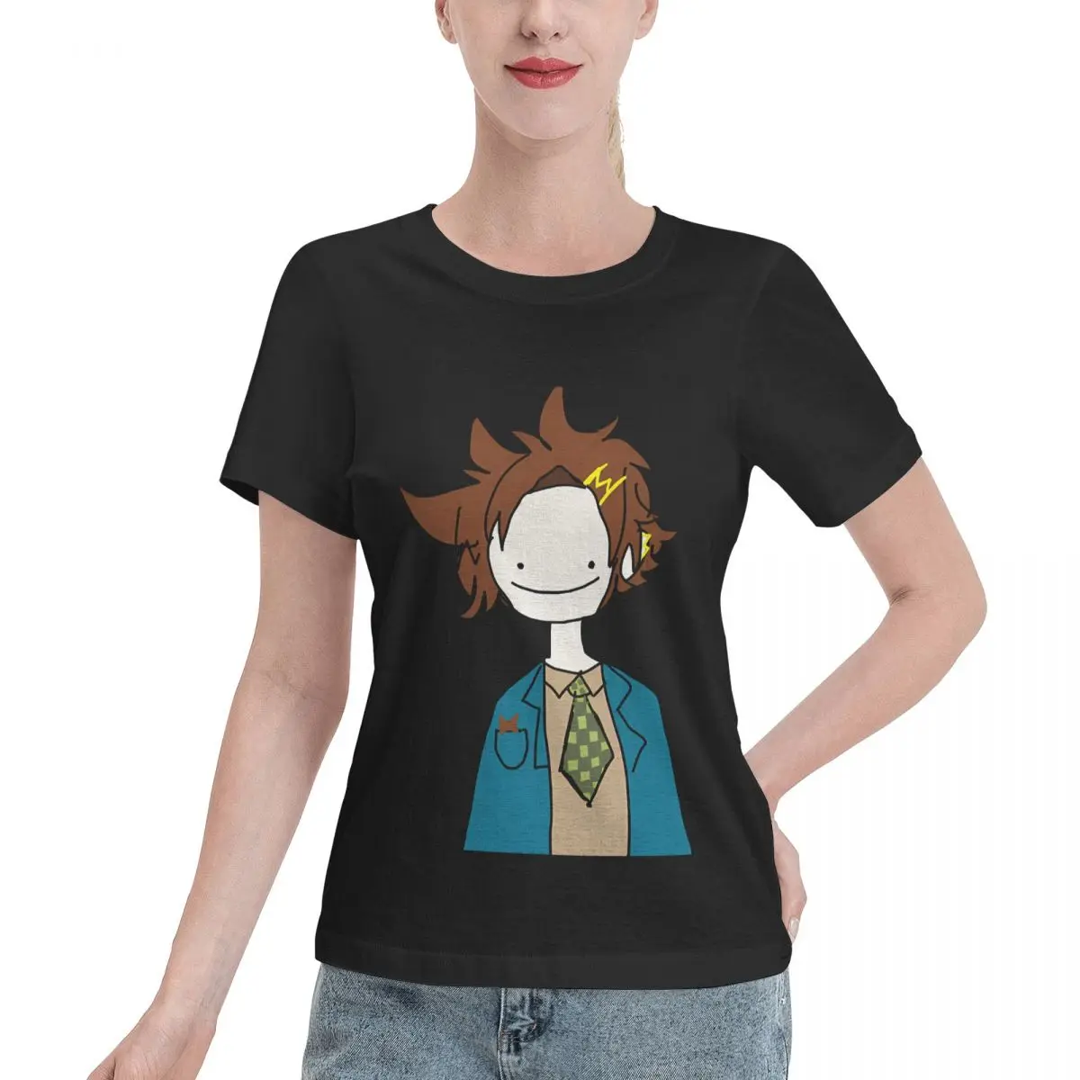 Bulk Wholesale Joe Tazuna Yttd Your Turn To Die Scribble Badly Drawn Women's T-shirt Vintage Wear Basic Tops For Women