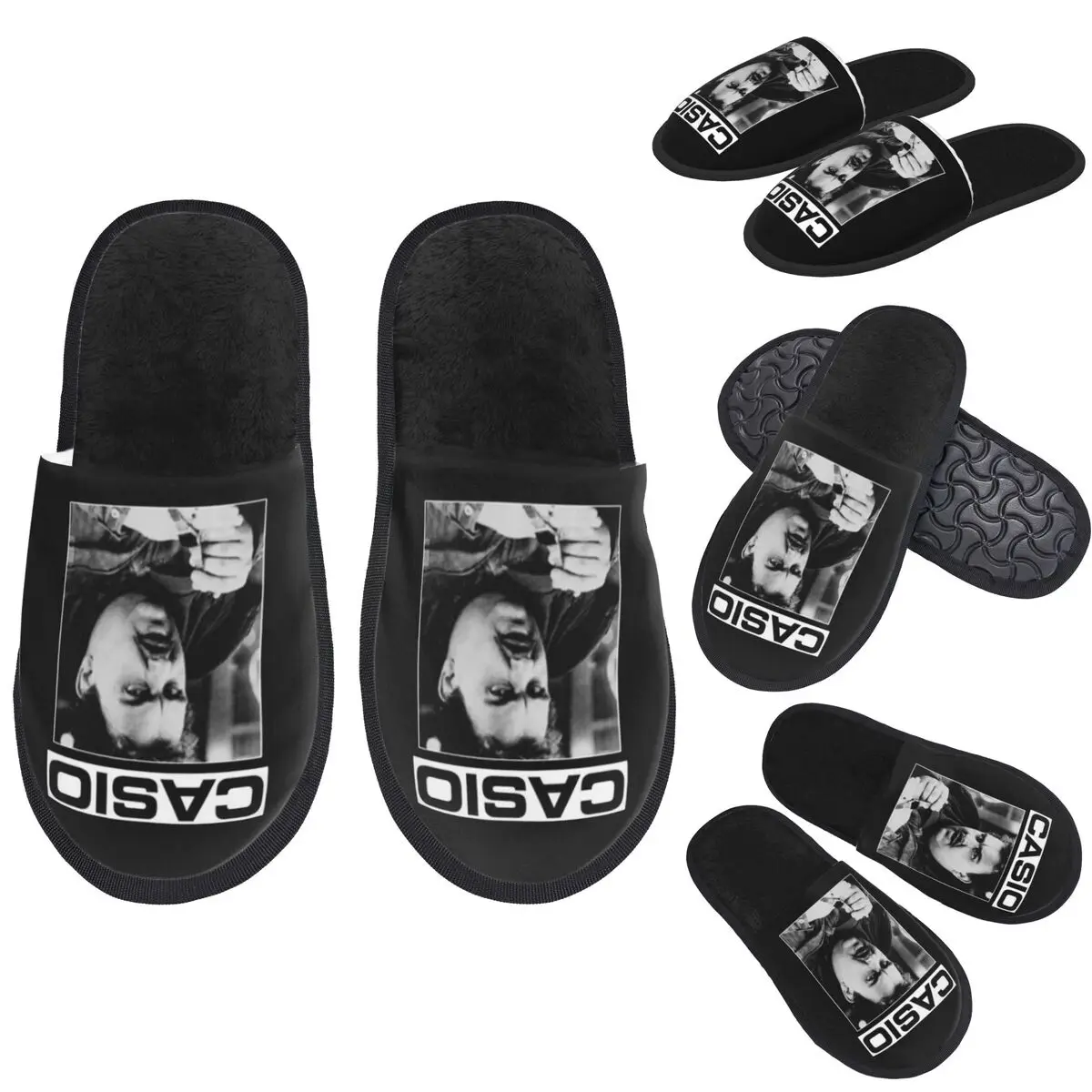 Custom John Candy Casio Slippers Memory Foam Warm Soft Women House Slipper Bedroom Fluffy Shoes