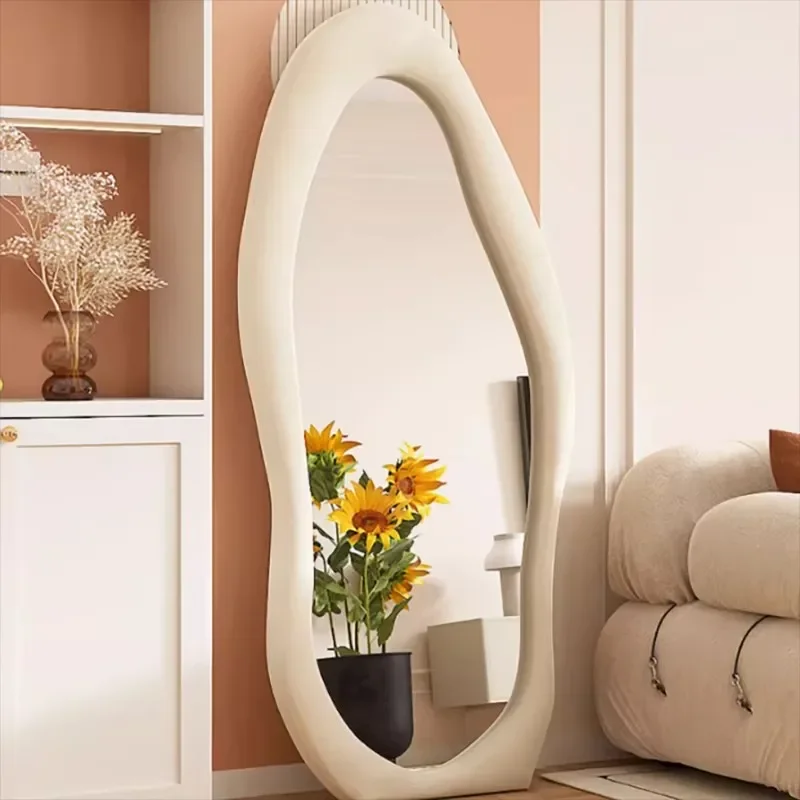 Nordic Oval Mirror Bathroom Art Cute Bedroom Mirror Full Body Kawaii White Espejos Decorativos De Pared Decorative Mirrors