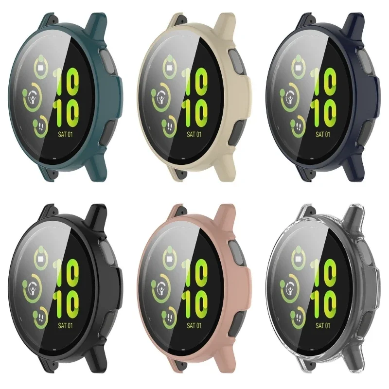 Schutzhülle aus gehärtetem Glas für Garmin vivo active 5 active 5 Smart Watch Schutzhülle Stoßstangen schale